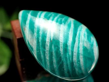 ゼブラ アマゾナイト 天河石 ドロップ型 タンブル ロシア産