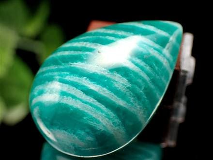 ゼブラ アマゾナイト 天河石 ドロップ型 タンブル ロシア産