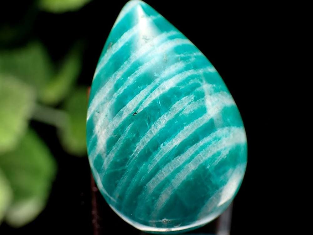 ゼブラ アマゾナイト 天河石 ドロップ型 タンブル ロシア産