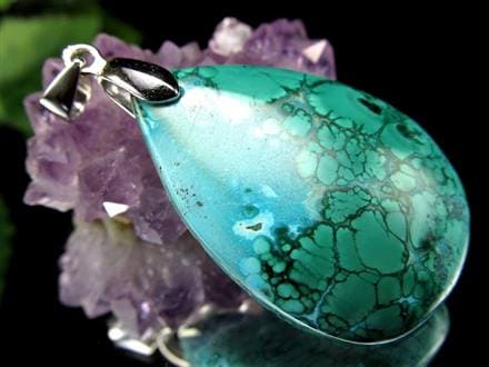 クリソコラ マラカイト 孔雀石 ペンダントトップ Silver925