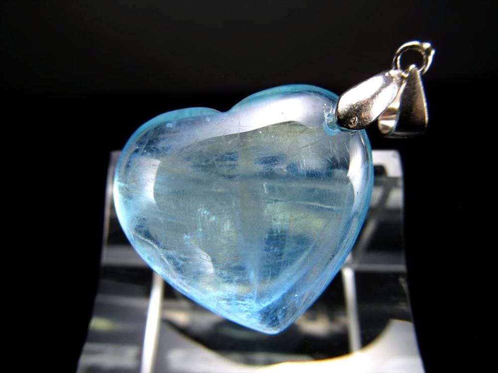 アクアマリン ハート型ペンダントトップ Silver925 ブラジル産 3月誕生石