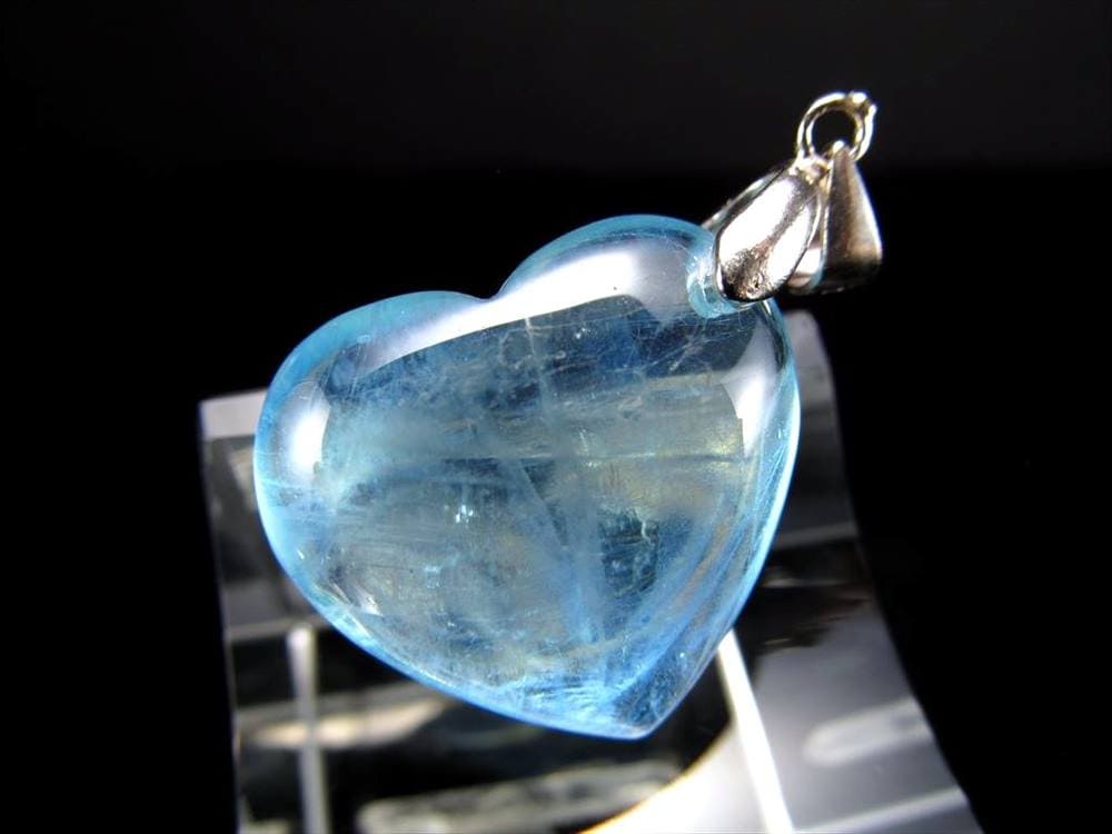 アクアマリン ハート型ペンダントトップ Silver925 ブラジル産 3月誕生石