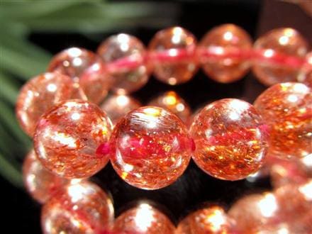 ファイアークォーツ レピドクロサイト ハーレクイン水晶 ブレスレット ファイヤークォーツ