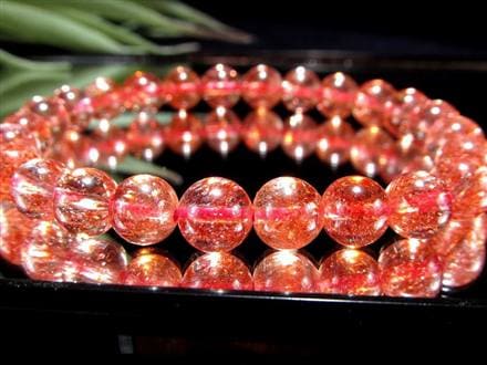 ファイアークォーツ レピドクロサイト ハーレクイン水晶 ブレスレット ファイヤークォーツ