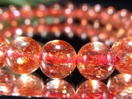 ファイアークォーツ レピドクロサイト ハーレクイン水晶 ブレスレット ファイヤークォーツ