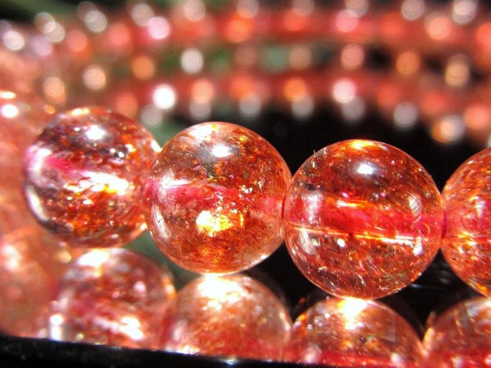 ファイアークォーツ レピドクロサイト ハーレクイン水晶 ブレスレット ファイヤークォーツ