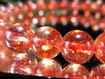 ファイアークォーツ レピドクロサイト ハーレクイン水晶 ブレスレット ファイヤークォーツ