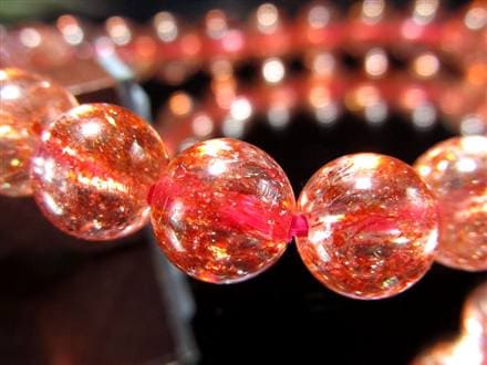 ファイアークォーツ レピドクロサイト ハーレクイン水晶 ブレスレット ファイヤークォーツ