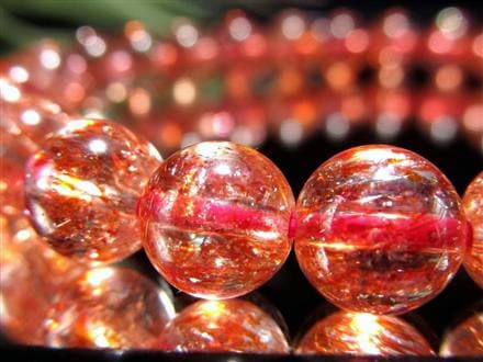 ファイアークォーツ レピドクロサイト ハーレクイン水晶 ブレスレット ファイヤークォーツ