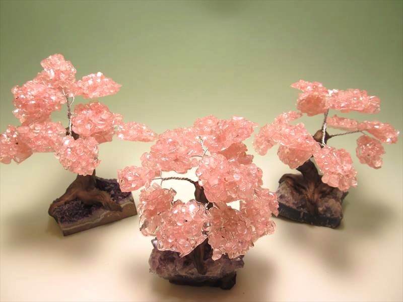 ローズクォーツさざれ＆クラスターツリー