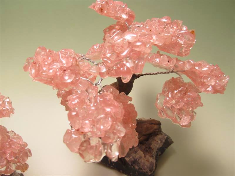 ローズクォーツさざれ＆クラスターツリー
