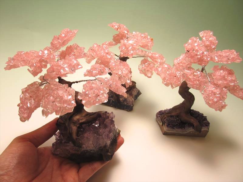 ローズクォーツさざれ＆クラスターツリー
