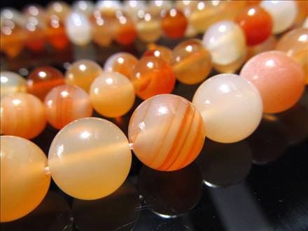 ミルキーオレンジ カルセドニー 玉髄 ビーズ 連販売