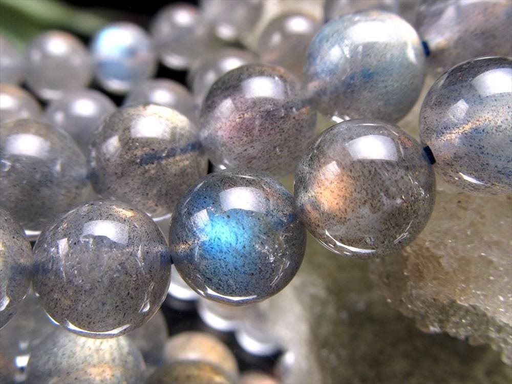 ラブラドライト 曹灰長石 ビーズ連 連材