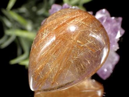 ルチルクォーツ カボション タンブル 針入り水晶 ルチルレイデッドクォーツ