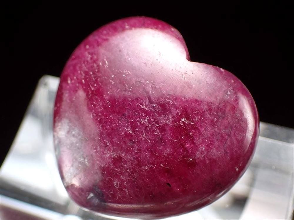 ルビー カボション タンブル ハート 紅玉