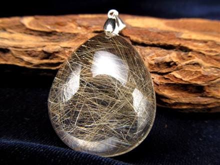 シルバールチルクォーツ ペンダントトップ 針水晶 Silver925 ビジネスのお守り