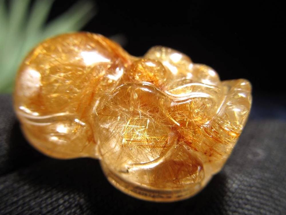 ヒキュウ 貔貅 タンブル ルチルクォーツ 御守り石