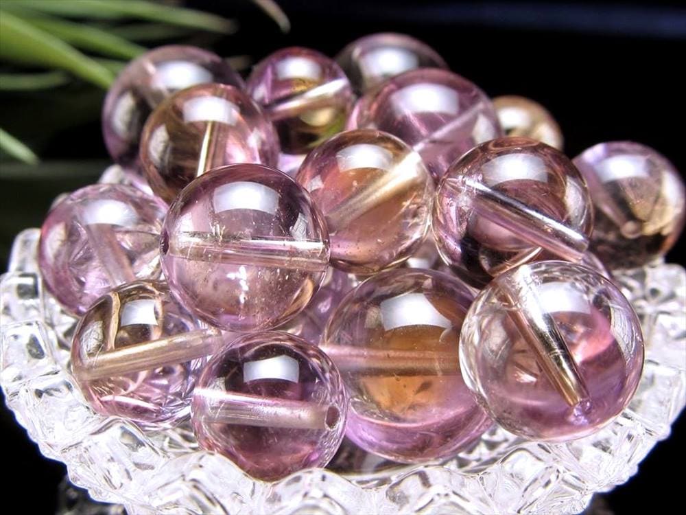 アメトリン 紫黄水晶 ビーズ バイカラー