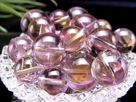 アメトリン 紫黄水晶 ビーズ バイカラー