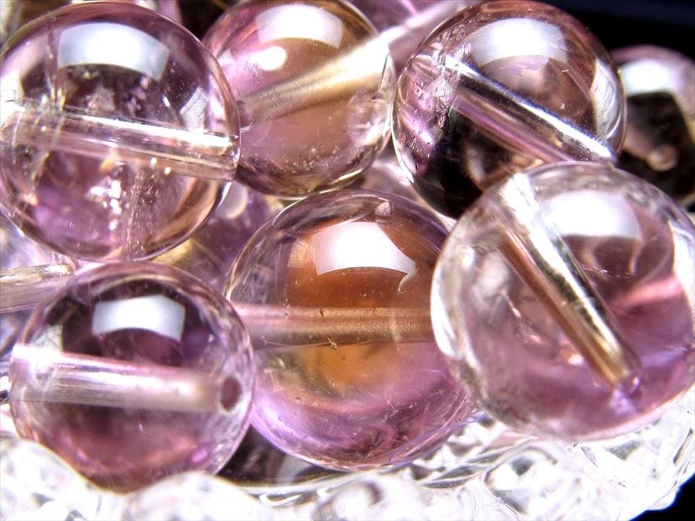 アメトリン 紫黄水晶 ビーズ バイカラー