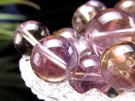 アメトリン 紫黄水晶 ビーズ バイカラー