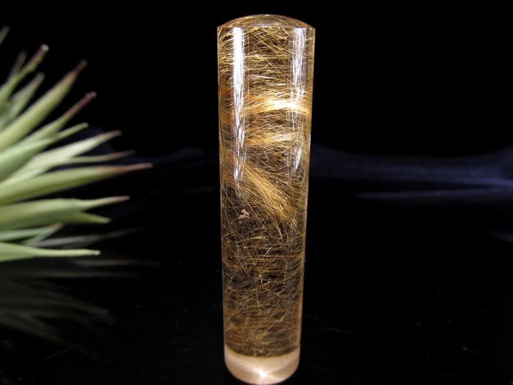 ゴールドルチルクォーツ 認印 銀行印 実印 印材