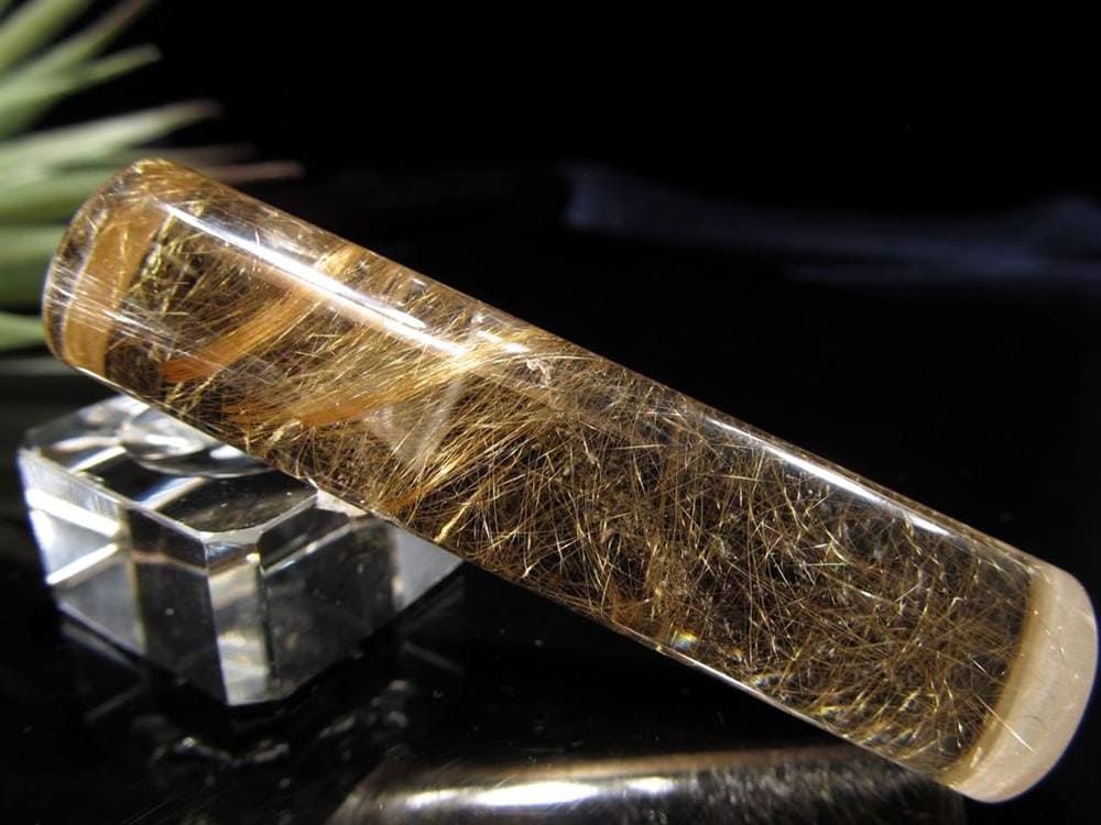 ゴールドルチルクォーツ 認印 銀行印 実印 印材