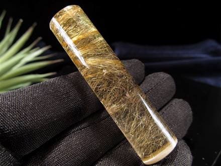 ゴールドルチルクォーツ 認印 銀行印 実印 印材