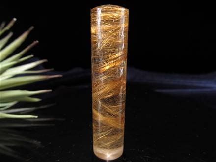 ゴールドルチルクォーツ 認印 銀行印 実印 印材