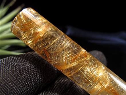 ゴールドルチルクォーツ 認印 銀行印 実印 印材