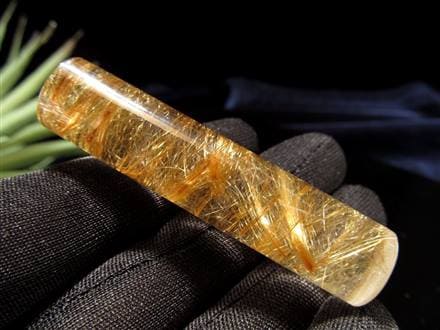 ゴールドルチルクォーツ 認印 銀行印 実印 印材