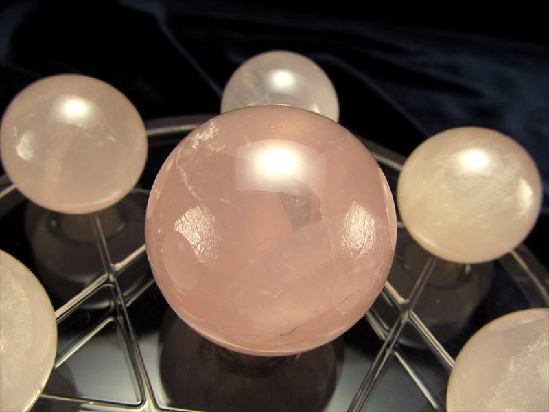 ☆お得な七星陣セット☆Lサイズ☆ローズクォーツ・紅水晶☆大人気丸玉