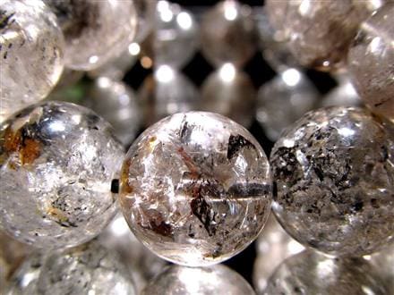 エレスチャルクォーツ 骸骨水晶 ブレスレット 水晶の最終形態 グラファイト