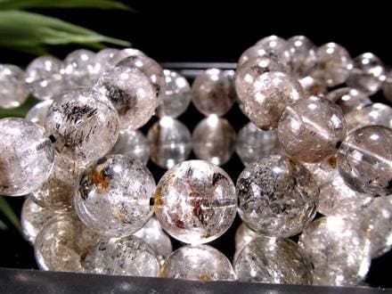 エレスチャルクォーツ 骸骨水晶 ブレスレット 水晶の最終形態 グラファイト