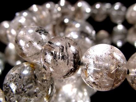 エレスチャルクォーツ 骸骨水晶 ブレスレット 水晶の最終形態 グラファイト