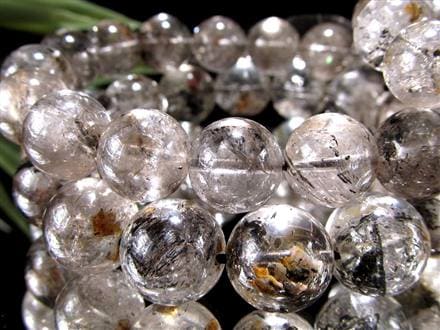 エレスチャルクォーツ 骸骨水晶 ブレスレット 水晶の最終形態 グラファイト