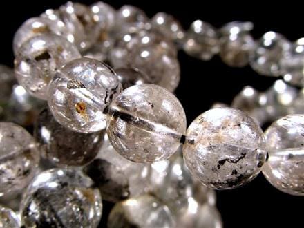 エレスチャルクォーツ 骸骨水晶 ブレスレット 水晶の最終形態 グラファイト