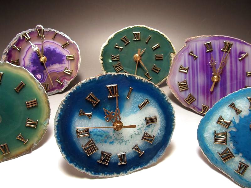 ◇フランス展示会商品◇オシャレ天然石時計◇カラフル アゲート時計