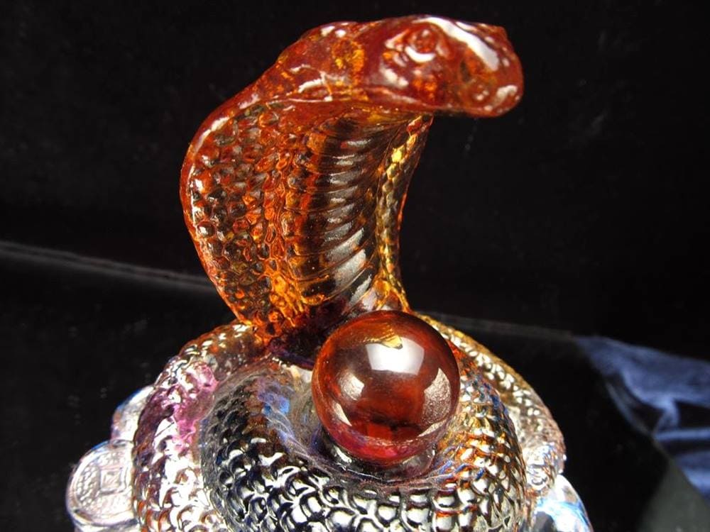キングコブラ クリスタルガラス 蛇 コブラ 縁起物