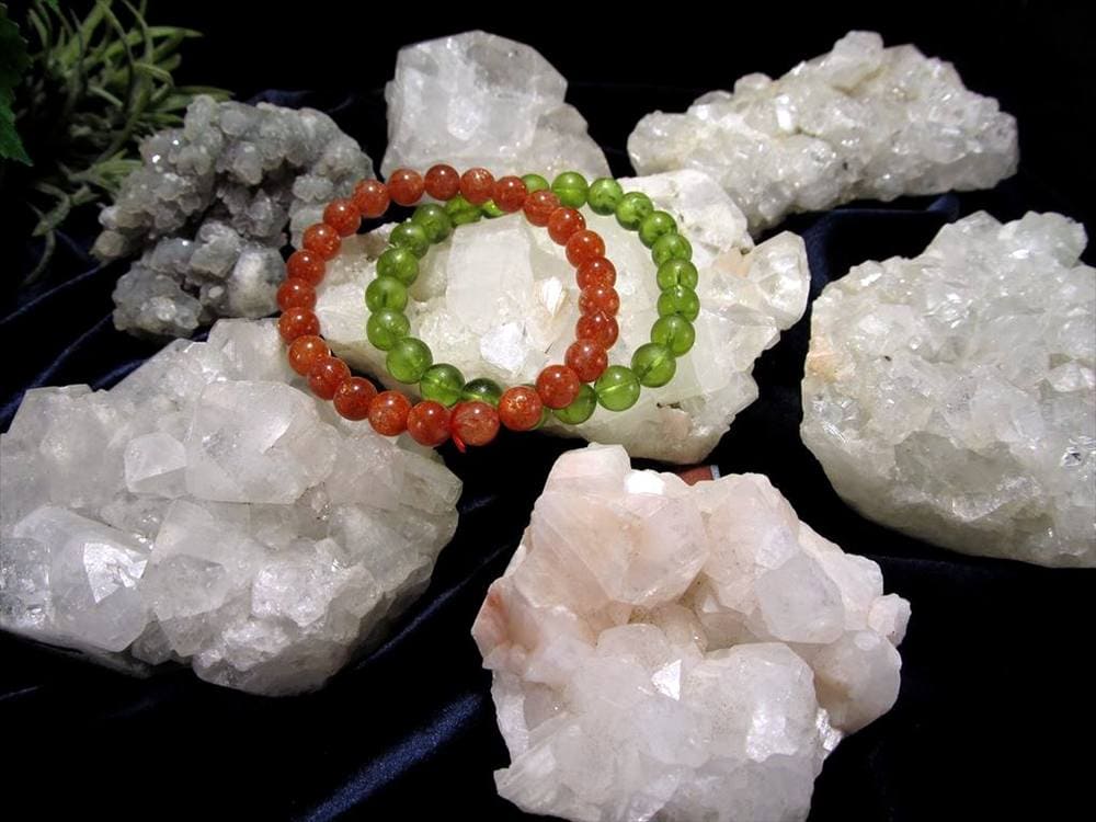 クラスターセット アポフィライト スティルバイト ヒューランダイト クラスター 詰め合わせ