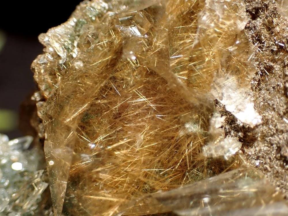 マニハール産 ヒマラヤ マニハール産水晶 水晶クラスター ゴールドルチル