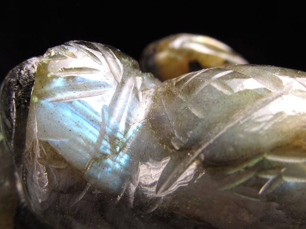 ラブラドライト ガネーシャ 彫り 置物