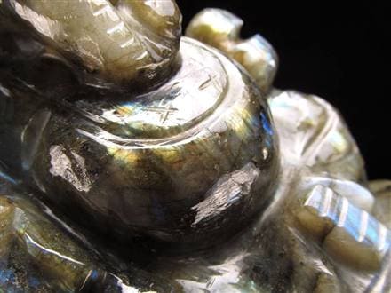 ラブラドライト ガネーシャ 彫り 置物