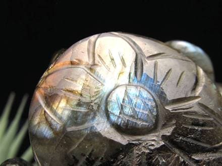 ラブラドライト ガネーシャ 彫り 置物