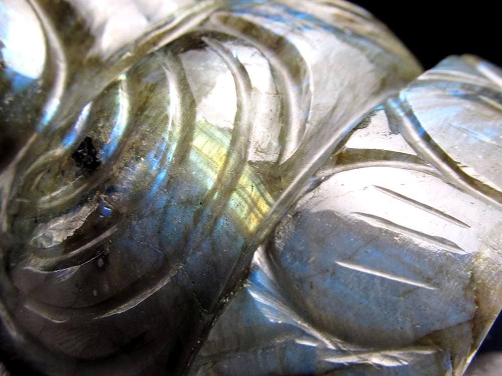 ラブラドライト ガネーシャ 彫り 置物