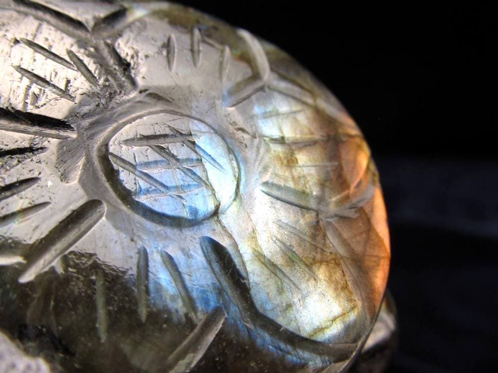 ラブラドライト ガネーシャ 彫り 置物