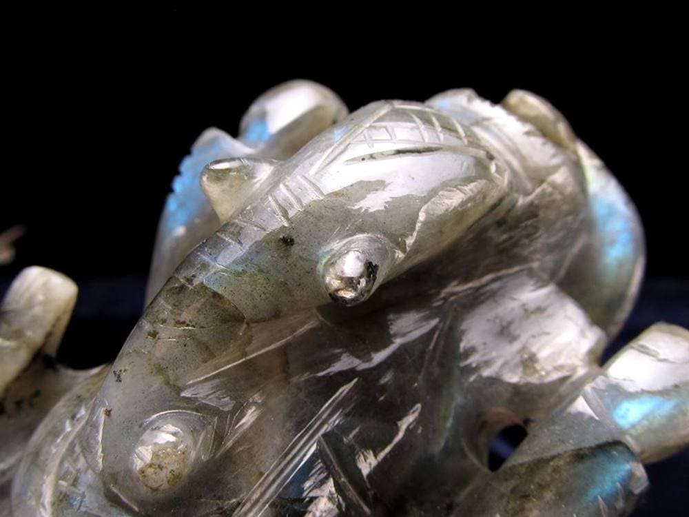 ラブラドライト ガネーシャ 彫り 置物