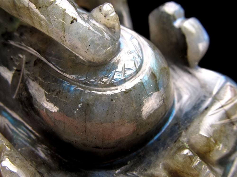 ラブラドライト ガネーシャ 彫り 置物