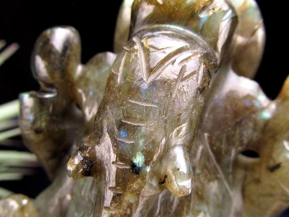 ラブラドライト ガネーシャ 彫り 置物